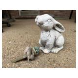 Ceramic White Bunny Rabbit w/Rabbit Pot Pick