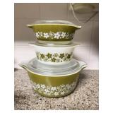 Vintage Pyrex Crazy Daisy Dishes 471-B, 472-B,