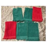 Christmas colored hand towels.