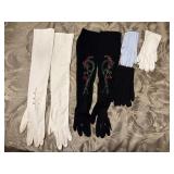 Vintage long and short womenï¿½s delicate gloves.