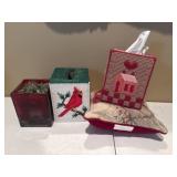 Handmade plastic canvas tissue box covers,