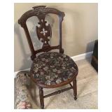 Antique Victorian-era carved wooden side/dining