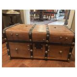 1800s Antique Stagecoach Studded Trunk Chest