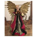 Ornate vintage Christmas angel tree topper