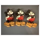 3 Mickey Mouse WOOD PAINTED CUT OUTS
