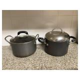2 Cooking Pots w/ Lids Circulon & Anolon Brands