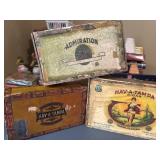 Set of 3 vintage cigar Boxes. Brands include