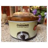 Vintage Beige Green Rival Crock Pot Slow Cooker