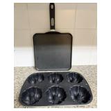 Square Griddle Skillet & Mini Bundt Baking Pan