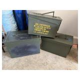 3 Metal Ammo Boxes