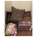 2 Vintage damask throw pillows, cozy full-size