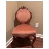Antique Queen Ann-style wooden accent chair.