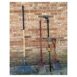 4 Yard Tools- Shovels, Leaf Rake, Fiskars Power