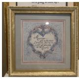Vintage framed and matted Christian marriage