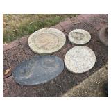 4 Granite Stepping Stones, Oval & round
