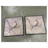 Set of shabby-chic square wooden wall plaques