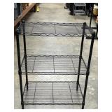 3 tier black metal wire shelving unit