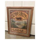 Framed wall art print titled 'Bear Creek Lodge'