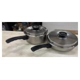 Vintage multi-core stainless steel saucepan and