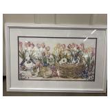 Framed watercolor art print titled 'Backyard