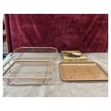 5 pc. oven crisper basket with a non-stick