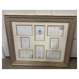 Ornate gold multi-opening collage picture frame.