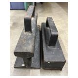 2 pc. Shop made heavy, black metal blocks