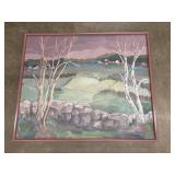 Original Mid-Century Modern landscape oil