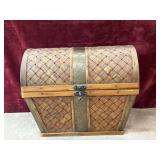 Vintage woven bamboo and rattan treasure chest