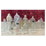 17 pc. vintage and antique glass medicine,