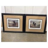 2 Framed fine art lithograph prints featuring