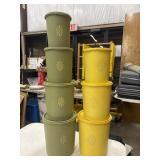 Vintage Tupperware Servalier nesting canisters in