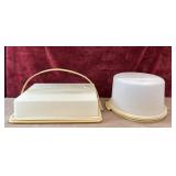 2 pc. Tupperware cake carriers.