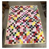 Vintage handmade patchwork quilt. Needs some