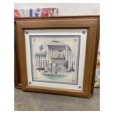 Vintage framed country art print by the artist