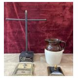 4 pc.metal fireplace tool stand, vintage