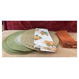 18 pc. round woven placemats, autumn pumpkin