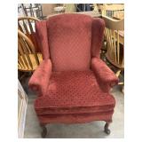 Classic crimson red upholstered wingback