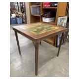 Vintage wood folding card table from the 1920s to