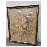 'Jaune' vintage floral art print by artist