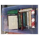 Tote full of cook books. Including titles like