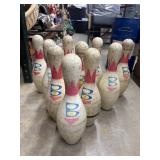 Set of 10, used Brunswick Flyer ten-pin bowling