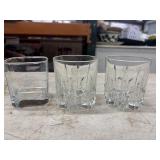 2 Vintage Crown Royal lowball whiskey glasses, a