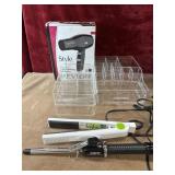 6 pc. Revlon blow dryer, clear acrylic makeup