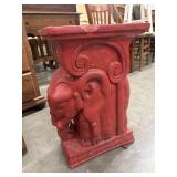Vintage carved elephant pedestal table.