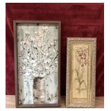 2 pc. framed canvas and Haley Bush botanical