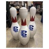 3 vintage Brunswick Max bowling pins with USBC