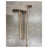 Long-handled ice axe or mountaineering axe,