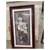 Vintage 1994 framed botanical art print featuring