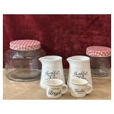 6 pc. Checkered storage jars, Robert Stanley